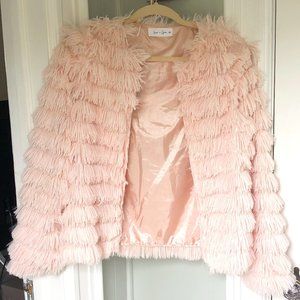 Women's Luca + Grae Faux Fur Cardigan Jacket Sz MED